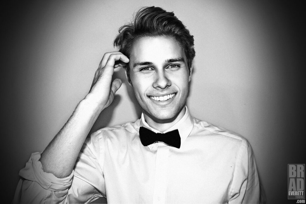 black and white photograph of Logan Shroyer